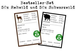 Premium Bestseller-Set 50x Rehwild und 50x Schwarzwild